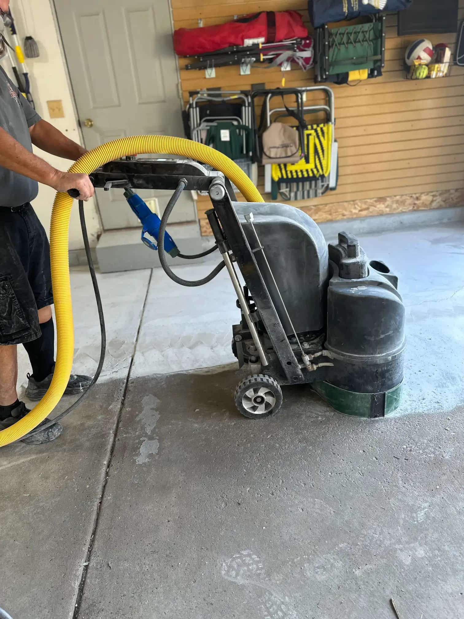 Finished sealed concrete surface with visible texture