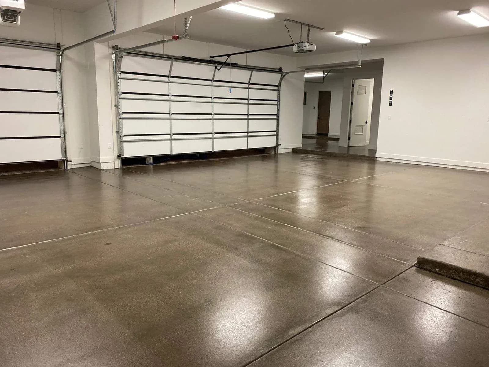 Sealed exposed concrete floor with a clean industrial sheen in West Michigan