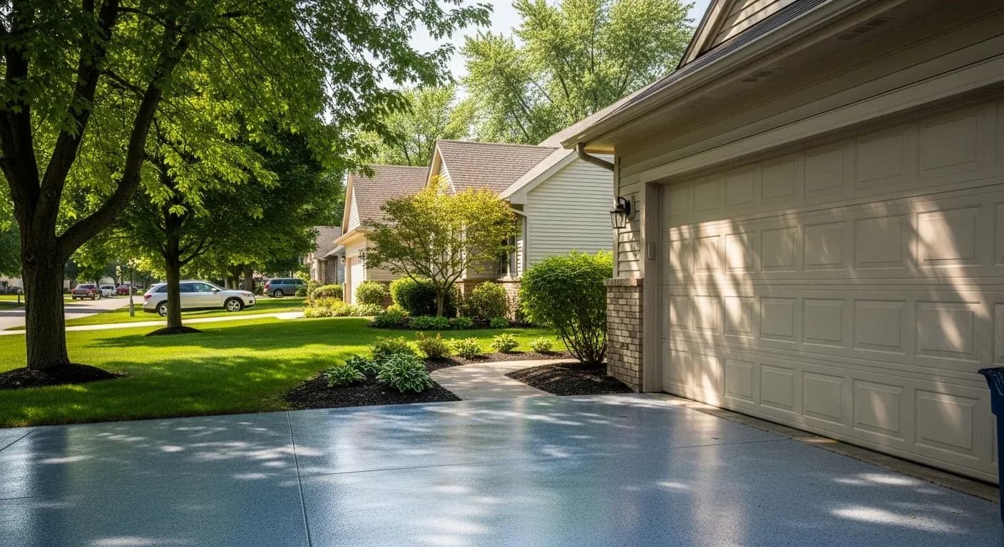 Caledonia MI new-build home representing estate garage concrete coating projects