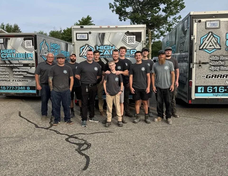 High Caliber concrete coating crew serving homes in Ada Michigan