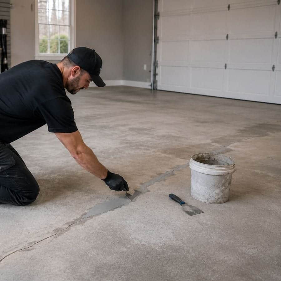 Concrete repair during floor preparation