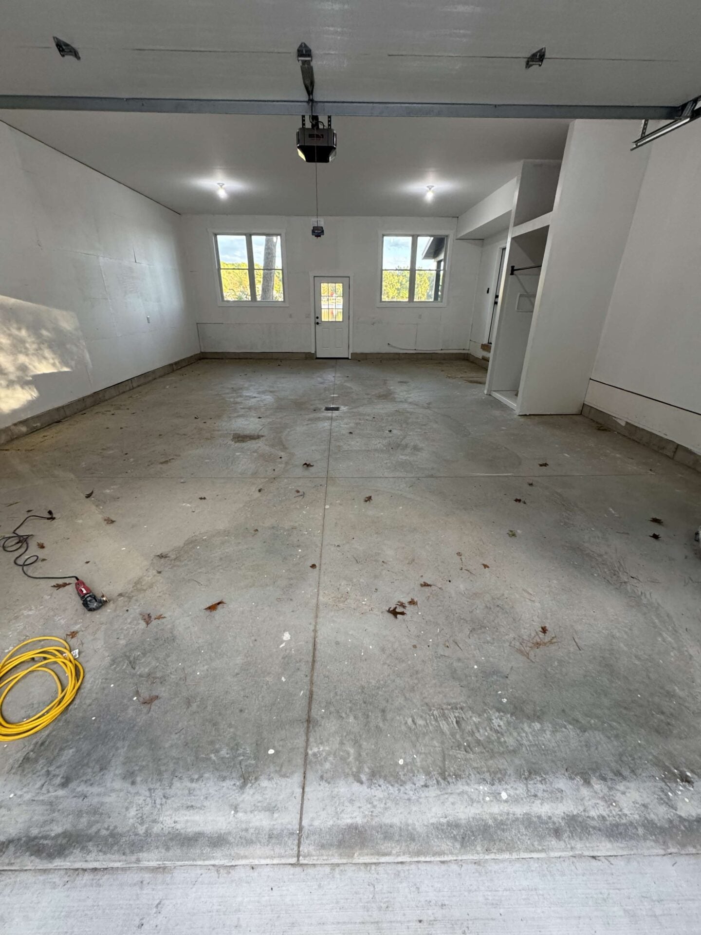 Before: uncoated garage floor